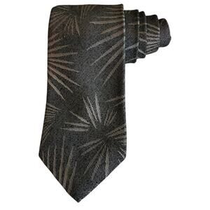 Vintage Paco Rabanne Paris Neck Tie Textured Gray Starburst Print